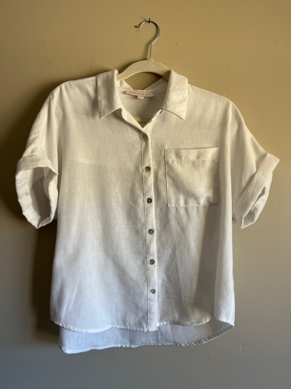 Monteau White Short Sleeve Collared Shirt